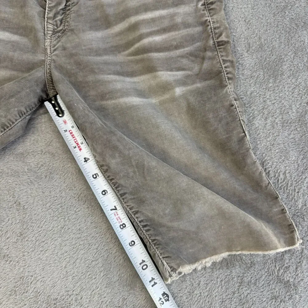 True Religion Ricky Cut Off Shorts Men's 31 Gray Corduroy Relaxed Fit Whiskered